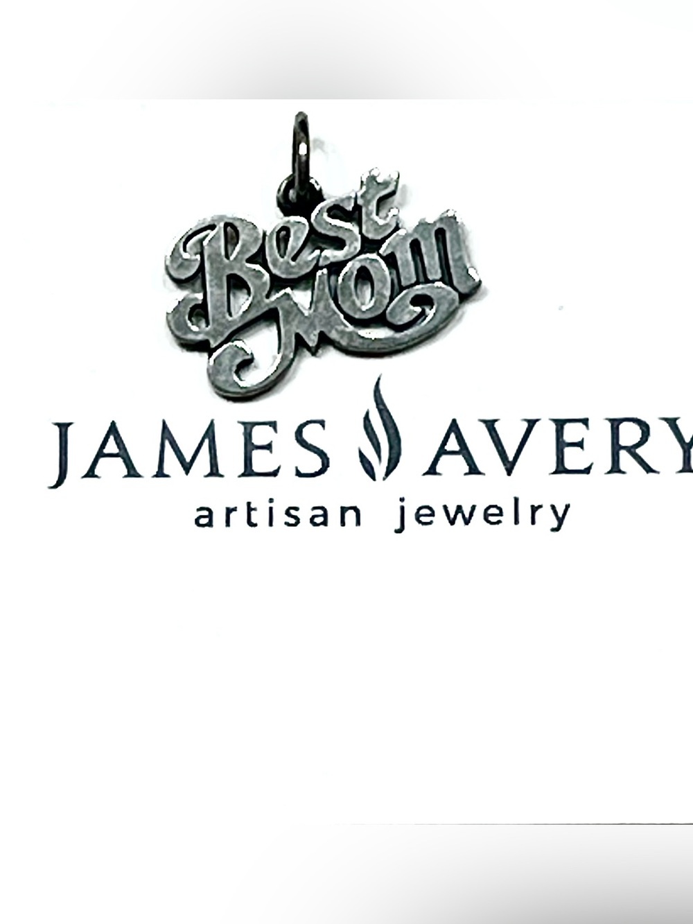 James Avery 'Best Mom' Script Charm Sterling Silver